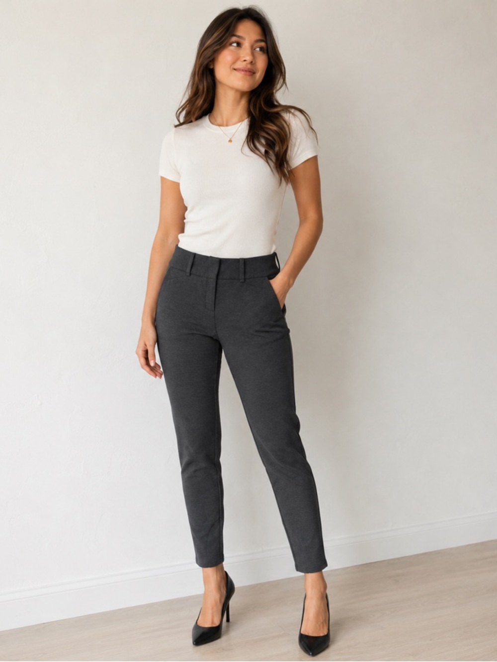 The Limited Drew Fit Dress Trouser Pants Charcoal Gray Size 8